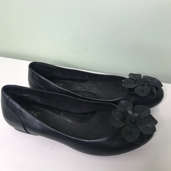 boc Shoes - BOC BORN CONCEPT black flats with flower 8 EUC
